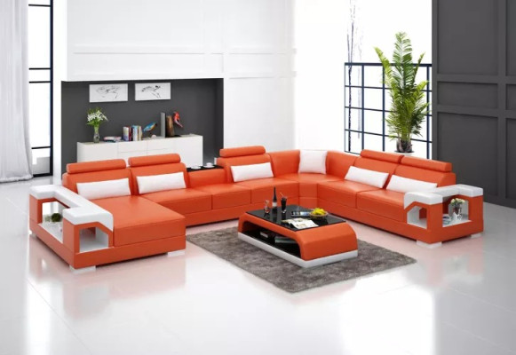 Design Ecksofa Wohnzimmer Möbel Deko Moderne Eckcouch Lederpolster Couch