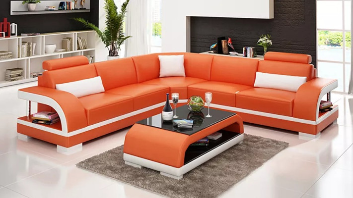 Wohnzimmer Leder xxl couch sofa moderne designer eckpolster polster
