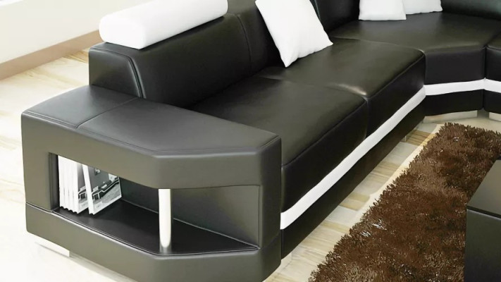 Design Moderne Wohnzimmer Ecksofa Möbel Eckcouch Lederpolster Couch