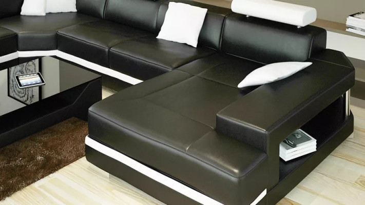 Design Moderne Wohnzimmer Ecksofa Möbel Eckcouch Lederpolster Couch
