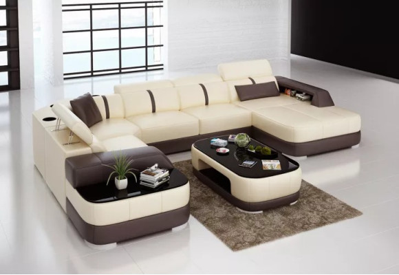 Ecksofa Design Moderne Wohnzimmer Eckcouch Lederpolster Couch Sofa
