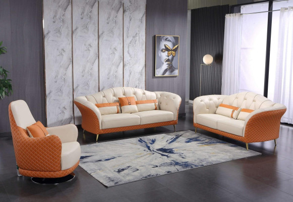 Sofagarnitur Designer Sofa Ledersofa 321 Sitzer Modernes Sofa