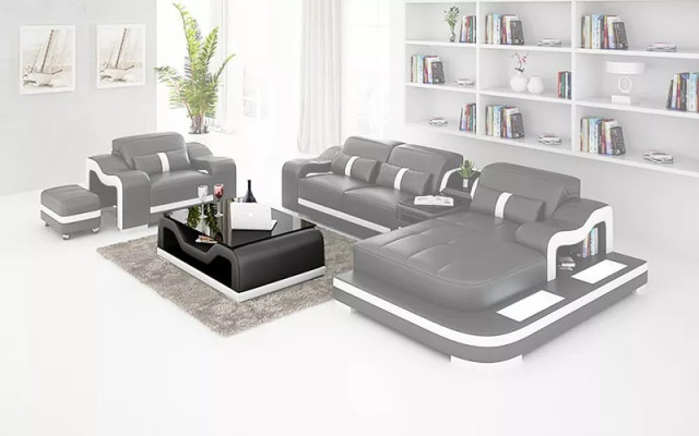 Modernes Sofa Ecksofa L Form Deko Sessel Couchtisch Hocker Ecksofa Polster
