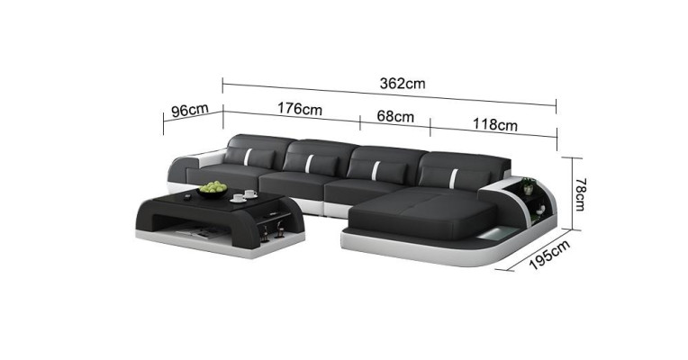 Wohnlandschaft Ecksofa L-Form Sofa Couch Design Couch Leder Modern Polster Neu