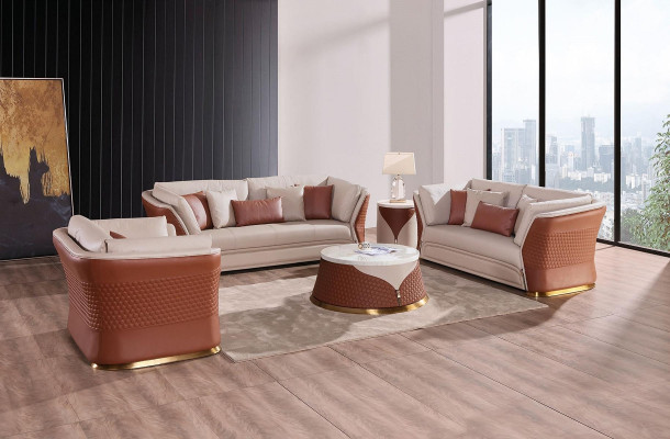 Wohnlandschaft Sofa Polster Sofagarnitur 3+2+1 Sitzer Beistelltisch Couchtisch