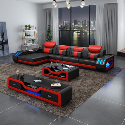 Designer Wohnlandschaft Polster L Form Ecksofa Eck Garnitur Sofa Couch Ecke led
