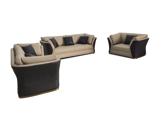 Ledersofa couch wohnlandschaft sofagarnitur design couchen 321 sitzer