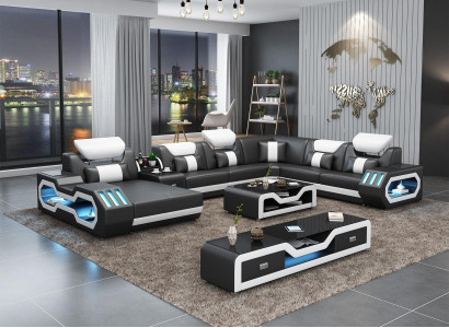 Wohnlandschaft U Form Ecksofa Couchtisch Sideboard Design Wohnlandschaft Big Neu