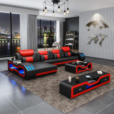 Wohnlandschaft L Form Ecksofa + Couchtisch + Sideboard Design Wohnlandschaft