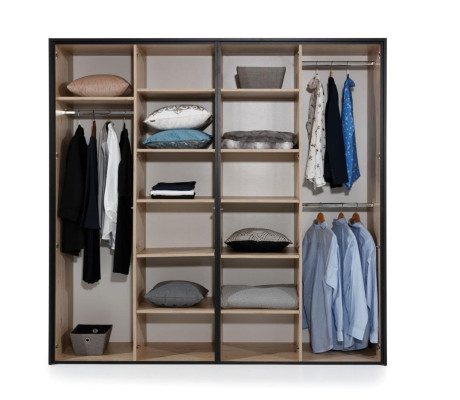 Kleiderschrank Braun Holz Möbel Design Elegantes Schlafzimmer Modern Schrank Neu