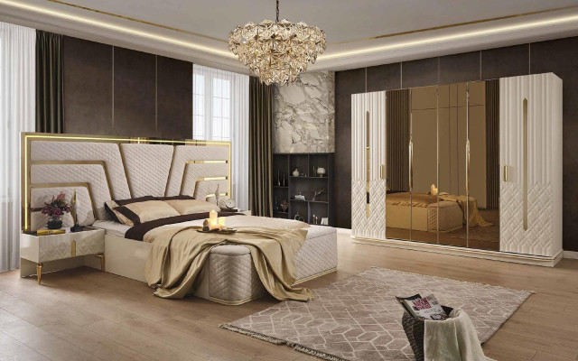 Beleuchtetes Bett Design Doppelbett Luxus Betten Polster Schlafzimmer