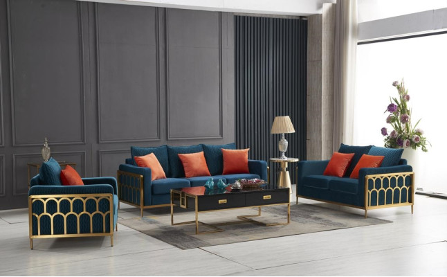 Sofagarnitur 3+2+1 Sitzer Relax Set Design Sofas Polster Couchen Leder