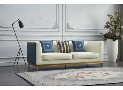 Design Klassiker Modern Big xxl 3 Sitzer Couch Kunstleder Sofas Couchen