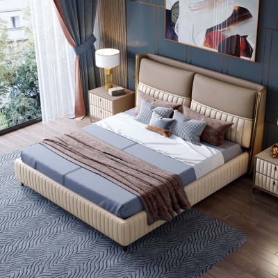 Bett 3 tlg. Schlafzimmer Set Design Modern Luxus Schlafzimmer Nachttisch