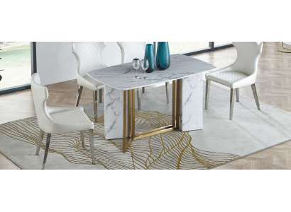 Luxus Möbel Marmor Tische 180x90cm Wohnzimmer Hotel Esszimmer Tisch Designer Neu