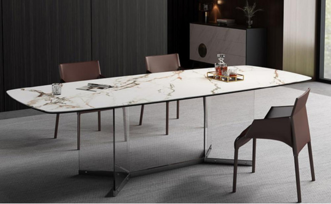 Design Marmortisch Wohn Tische Ess Zimmer Edelstahl Tisch Moderner Esstisch