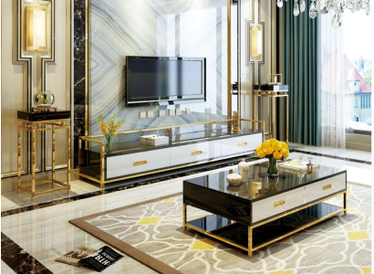 Designer Kommode Anrichte Low Board Side Schrank Dekor Wohn Zimmer Regal