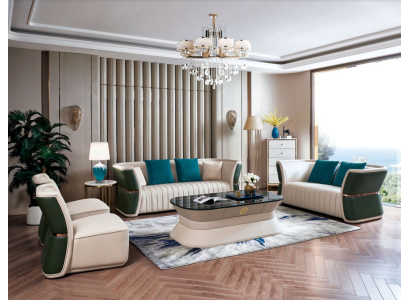 Komplett Set Sofagarnitur 3+2+1+1 Sitzer Design Sofa Couch Wohnlandschaft