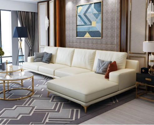 Garnitur Designer Sofa Couch Ecksofa mit Hocker Polster Wohnlandschaft