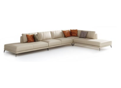 Wohnlandschaft L-Form Ecksofa Couch Design Polster Leder Garnitur Sofa
