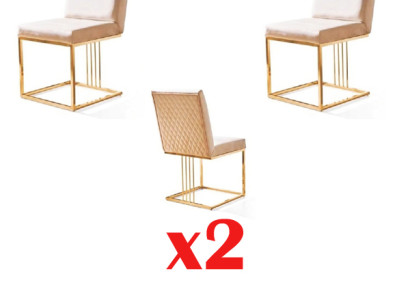 Design Sessel Polster Set 2x Stuhl 100% Textil Stühle Gastro Esszimmer