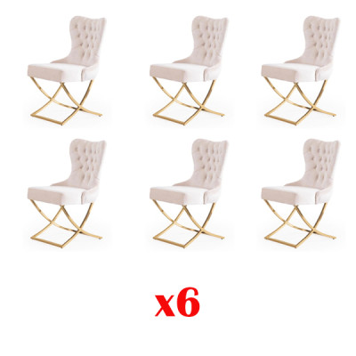 Garnitur Stühle 6x Polster Design Lounge Sitz Lehn Gruppe Möbel Stühle