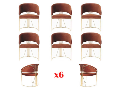 Design Polster Sitz 6 Stühle Gruppen Garnitur Sessel Lounge Set Luxus