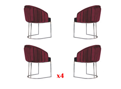 Esszimmer 4 x Stuhl Design Polstersitz Stühle Garnitur Sessel Lounge