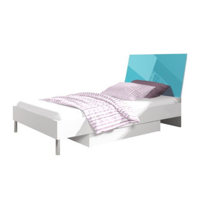 Bett + Nachttisch - Schlafzimmer Möbel Kinderzimmer Betten Blau 2tlg. Set Neu