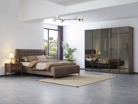 xxl Kleiderschrank hoch braun schlafzimmer Schränke Glasschrank holz moderne neu