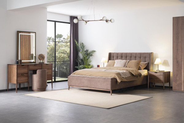 Bett Design Doppelbett Luxus Betten Polster Schlafzimmer Möbel Neu material holz