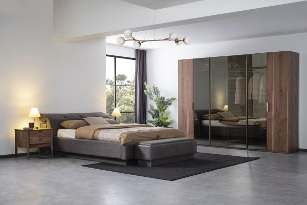 Schlafzimmer Set Möbel Bett 2x Nachttisch Kleiderschrank Möbel Komplett Set 4tlg