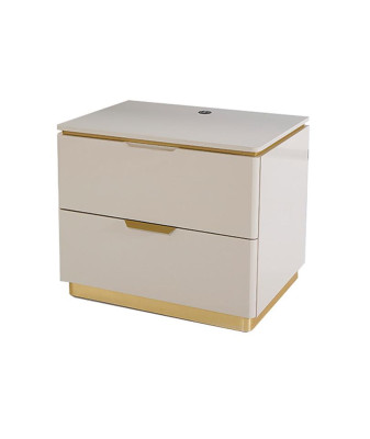 Schlafzimmer Konsolen Nachttisch Set 2x Nachttische Luxus Hotel Möbel Beige Neu