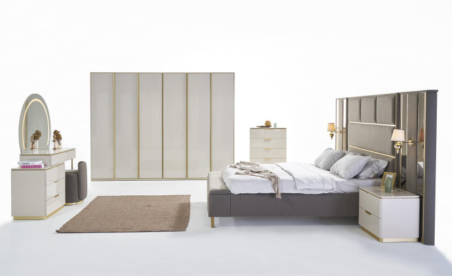 Kommode Beige Holz Luxus Hochschrank Konsolen Schränke Möbel Sideboard Schrank
