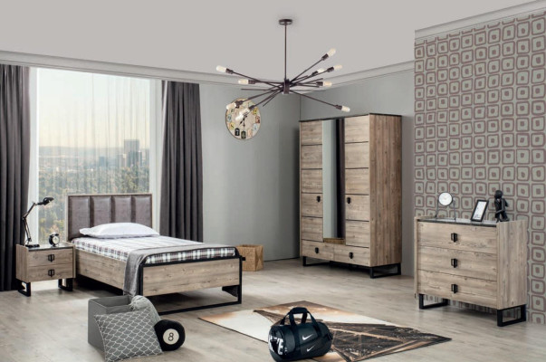 Kinderzimmer Set Kinderbett Nachttisch Kleiderschrank Kommode Schlafzimmer Neu