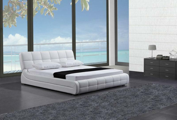 Modernes Bett Betten Polster Doppel Ehe Hotel Luxus Leder Designer