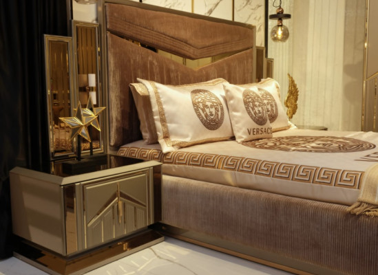 Schlafzimmer Bett Nachttisch Schminktisch Spiegel Kleiderschrank 6tlg