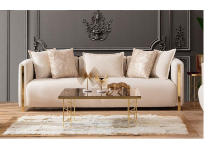 Dreisitzer Sofas Polster Luxus Möbel Modernes Sofa 3 Sitzer Textil Couch 245cm