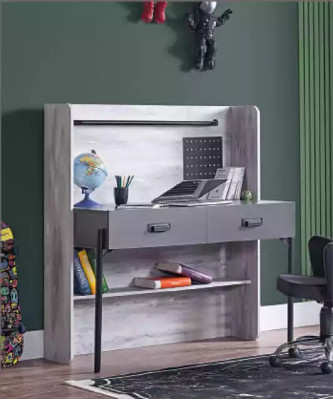 Graues Jugendzimmer Set Kinderzimmer Schlafzimmer Tisch Schrank Bett 3tlg.