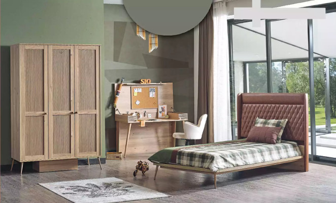 Design Betten Kinderbett Jugendzimmer Bett Holz Gepolstert 120x200cm