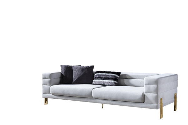 Viersitzer Sofa 4 Sitzer Sofas Stoff Weiß Wohnzimmer Luxus Modern Sitz