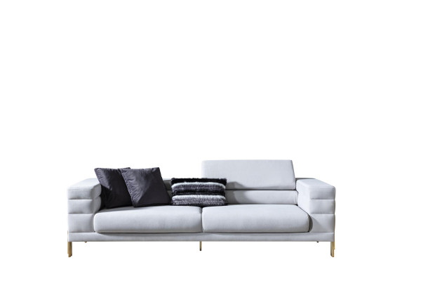 Viersitzer Sofa 4 Sitzer Sofas Stoff Weiß Wohnzimmer Luxus Modern Sitz