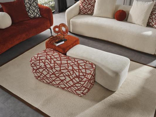 Sitzhocker 3x Hocker Pouf Puff Sitzpouf Textil Stoff Fußhocker Wohnzimmer