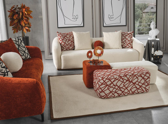 Sitzhocker 3x Hocker Pouf Puff Sitzpouf Textil Stoff Fußhocker Wohnzimmer