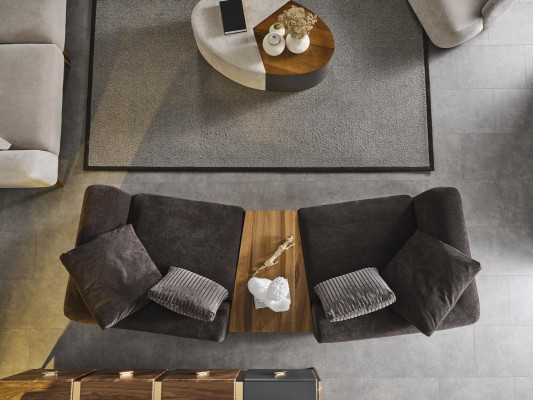 Viersitzer Sofa 4 Sitzer Sofas Modern Design Stoff Polyester Schwarz