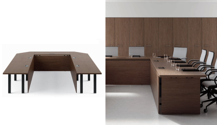 Konferenztisch Stühle Gruppe Büromöbel Italien Bürotisch Besprechungstisch 7tlg.