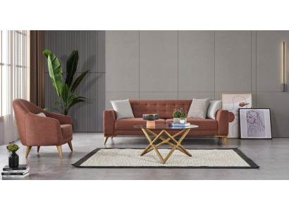 Wohnzimmer set Rosa Stilvoll Garnitur sofa 3+1 Sitzer Sessel Couchen