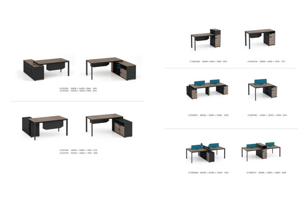 Büroeinrichtung 2tlg. Set Chef Tisch + Aktenschrank Tische Regal Schreibtisch