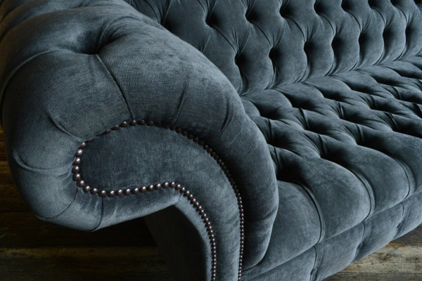 Designer Graue Chesterfield Couch Big Sofa 4-Sitzer Polster Möbel