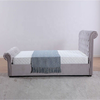 Klassisches Samt Textil Bett Doppel Hotel Betten Gepolsterte Schlazimmer 180x200 cm